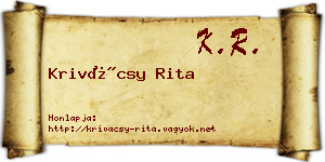 Krivácsy Rita névjegykártya