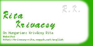 rita krivacsy business card