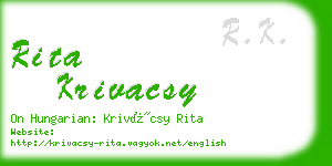 rita krivacsy business card